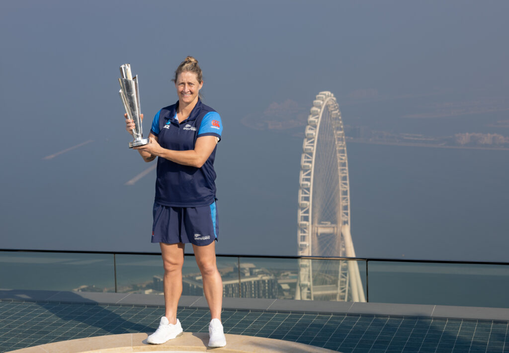 Sophie Devine Celebrates T20 World Cup Win at Dubai’s Infinity Pool